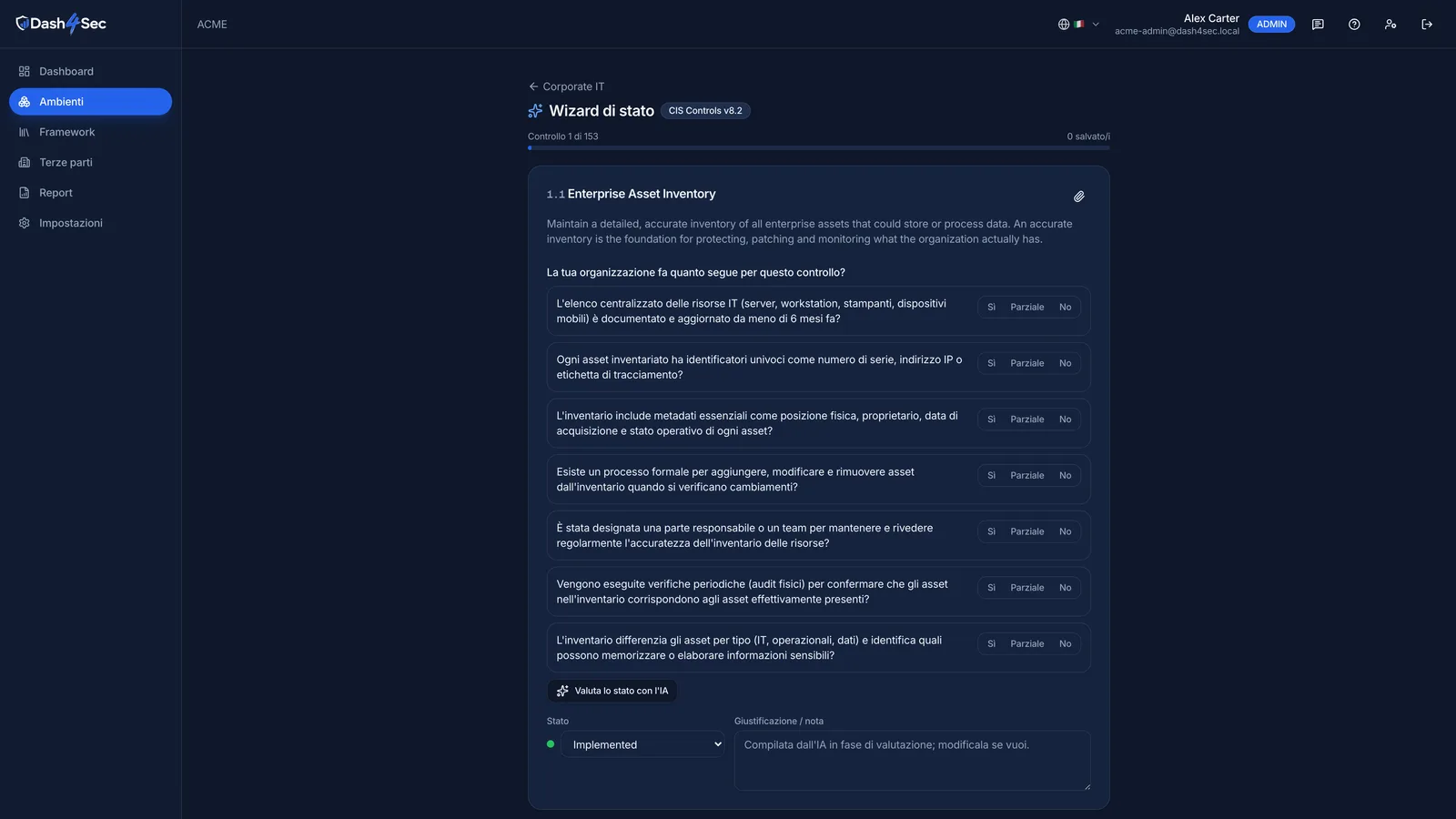 Compila lo stato senza bloccarti.